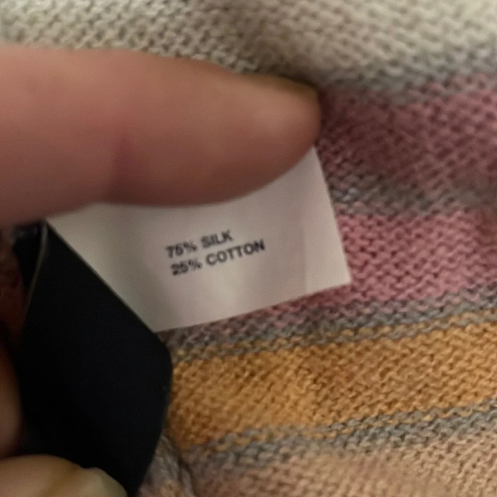 Like new! GAP silk rainbow pastel striped shrug / poncho / shawl / tunic! Sz M/L - Picture 6 of 13